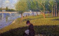 Seurat, Georges - La Grande Jatte, Woman Sewint